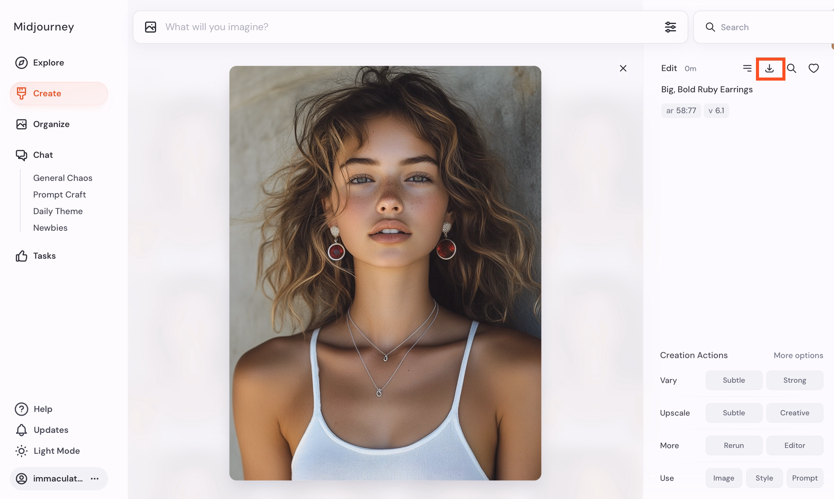 미드저니에서 사진 다운로드하기