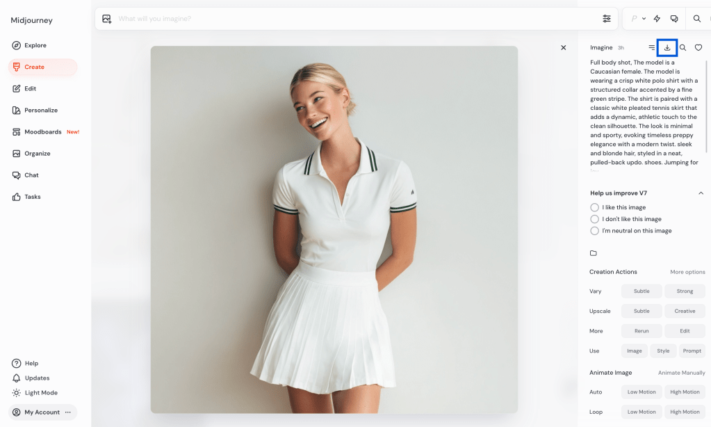 미드저니에서 생성된 이미지 다운로드하기